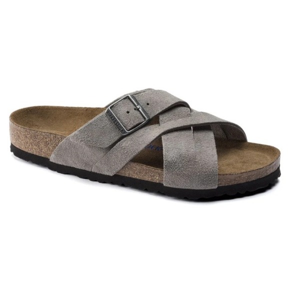 Birkenstock Lugano Soft Footbed Sandal Stone Coin 41 - Picture 1 of 8